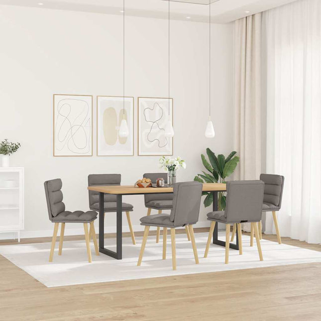 Sedie da Pranzo 6 pz Grigio Talpa in Tessuto