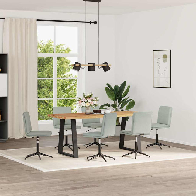 Sedie da Pranzo 6 pz Grigio Chiaro in Velluto