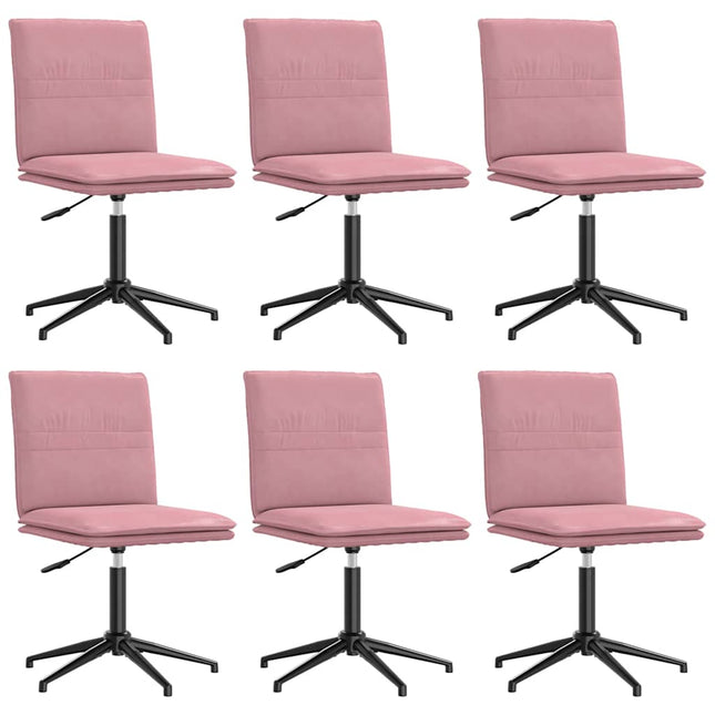 Sedie da Pranzo 6 pz Rosa in Velluto