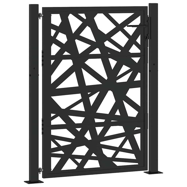 Cancello Giardino Nero 105x130 cm in Acciaio Design Leggero