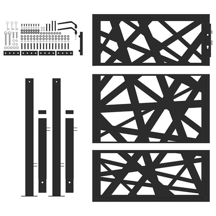 Cancello Giardino Nero 105x130 cm in Acciaio Design Leggero