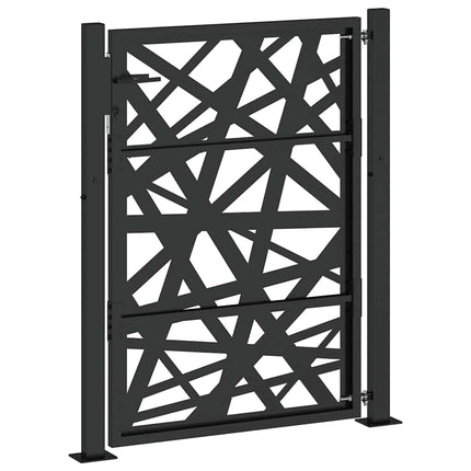 Cancello Giardino Nero 105x130 cm in Acciaio Design Leggero