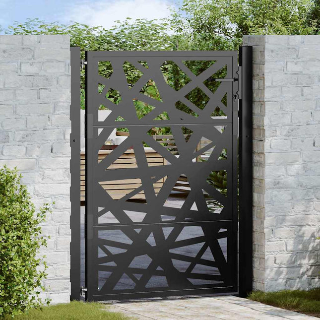Cancello Giardino Nero 105x130 cm in Acciaio Design Leggero