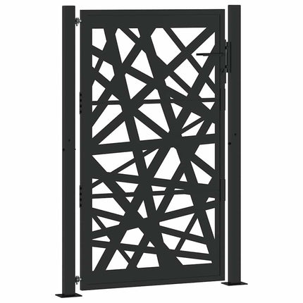 Cancello Giardino Nero 105x155 cm in Acciaio Design Leggero