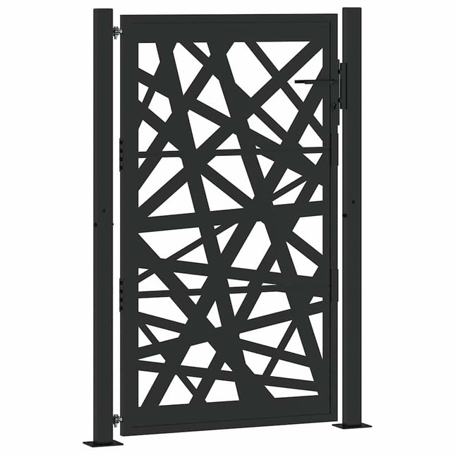 Cancello Giardino Nero 105x155 cm in Acciaio Design Leggero
