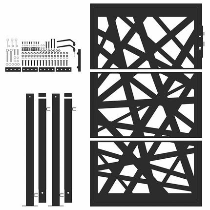 Cancello Giardino Nero 105x155 cm in Acciaio Design Leggero