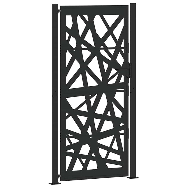 Cancello Giardino Nero 105x205 cm in Acciaio Design Leggero