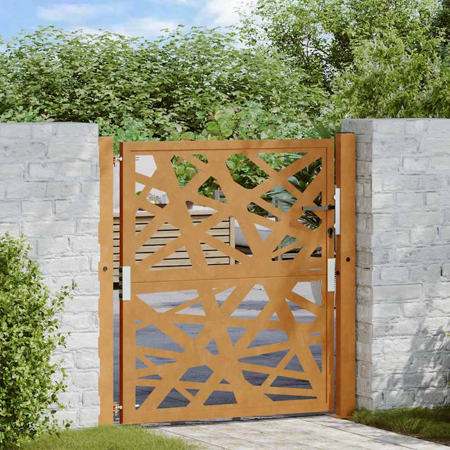 Cancello da Giardino 105x105 cm Acciaio Corten Design Leggero