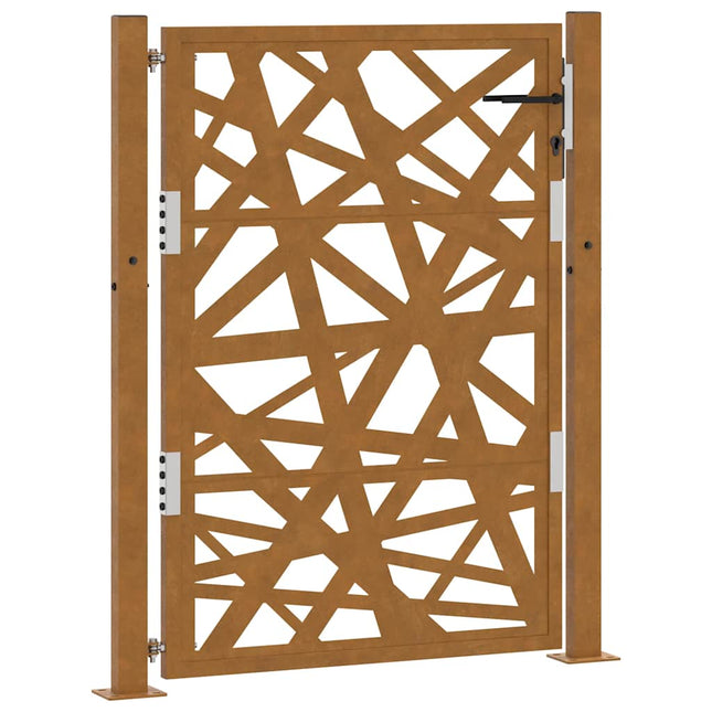 Cancello da Giardino 105x130 cm Acciaio Corten Design Leggero
