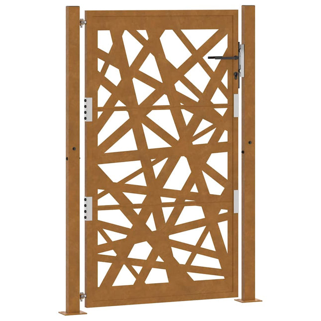 Cancello da Giardino 105x155 cm Acciaio Corten Design Leggero