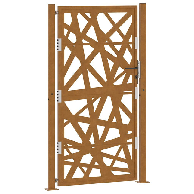 Cancello da Giardino 105x180 cm Acciaio Corten Design Leggero
