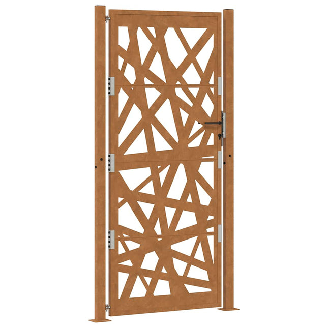 Cancello da Giardino 105x205 cm Acciaio Corten Design Leggero