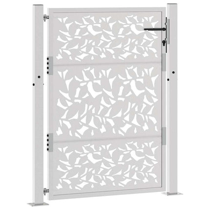 Cancello da Giardino 105x130 cm Acciaio Corten Design a Foglia
