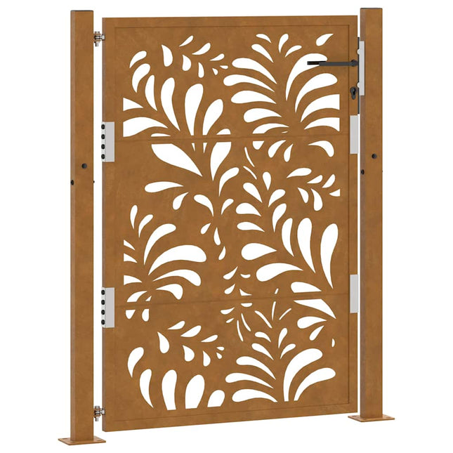 Cancello da Giardino 105x130 cm Acciaio Corten Design Ondulato