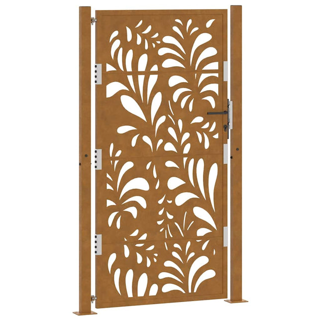 Cancello da Giardino 105x180 cm Acciaio Corten Design Ondulato