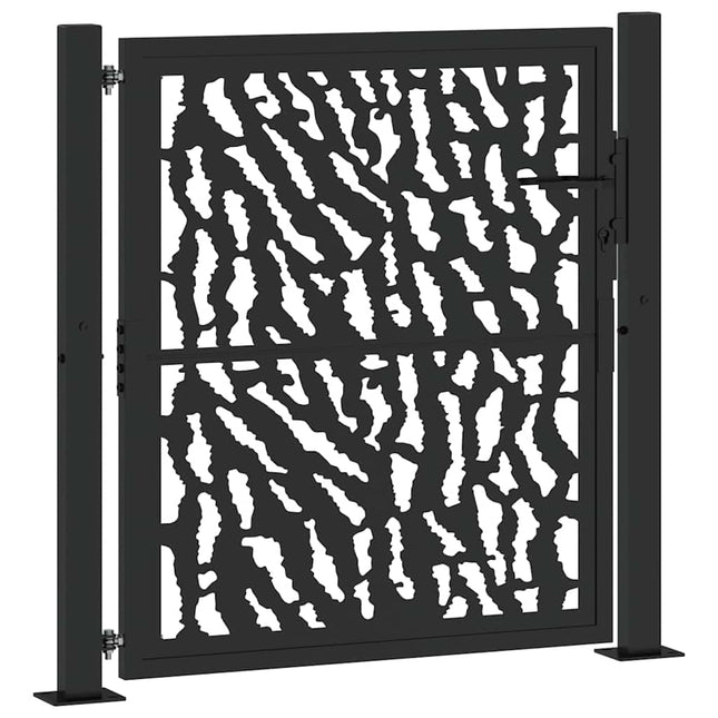 Cancello Giardino Nero 105x106 cm in Acciaio Design a Traccia