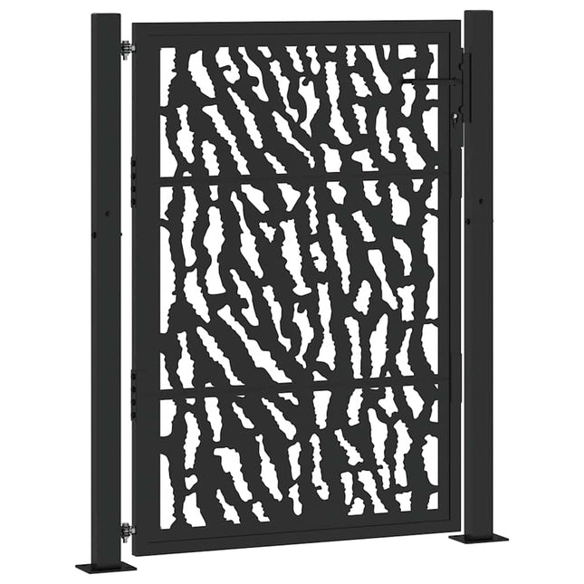 Cancello Giardino Nero 105x130 cm in Acciaio Design a Traccia