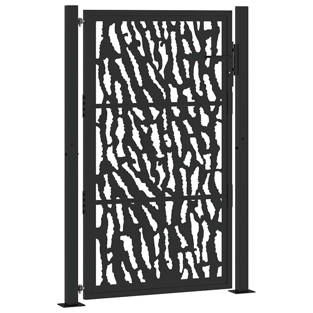 Cancello Giardino Nero 105x155 cm in Acciaio Design a Traccia