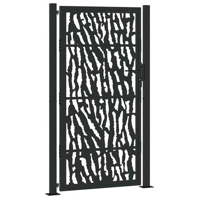 Cancello Giardino Nero 105x180 cm in Acciaio Design a Traccia