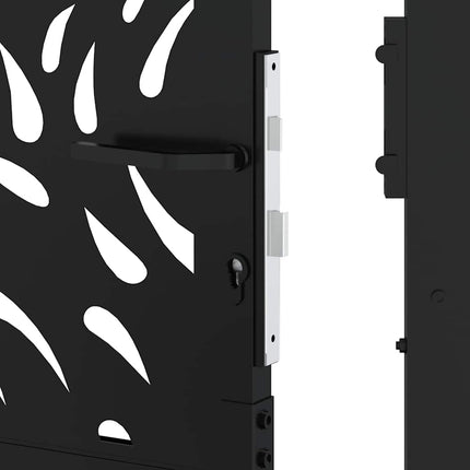 Cancello Giardino Nero 105x180 cm in Acciaio Design a Fiamma