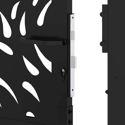 Cancello Giardino Nero 105x205 cm in Acciaio Design a Fiamma