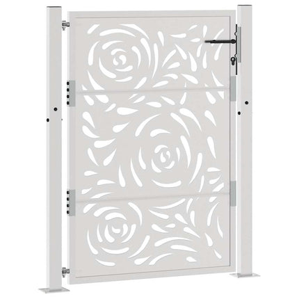 Cancello da Giardino 105x130 cm Acciaio Corten Design a Fiamma