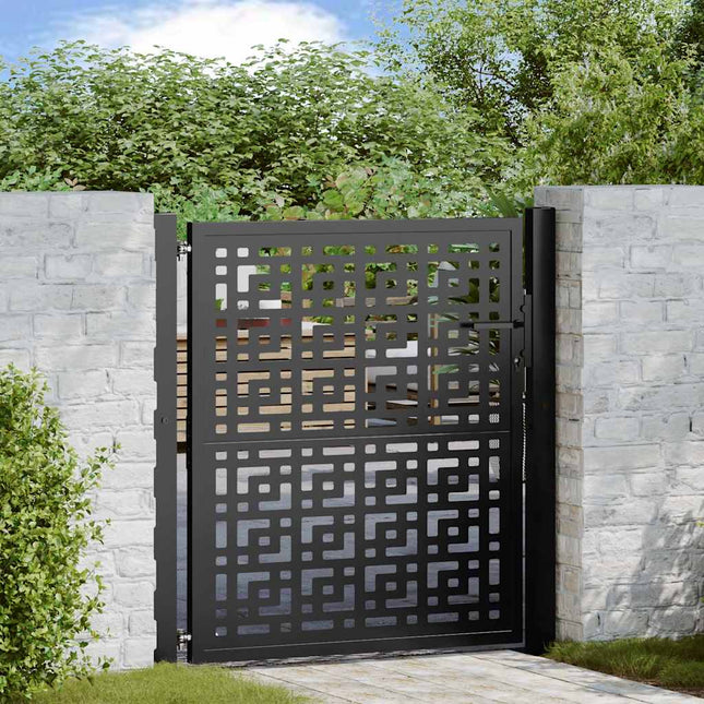 Cancello Giardino Nero 105x106 cm in Acciaio Design a Croce