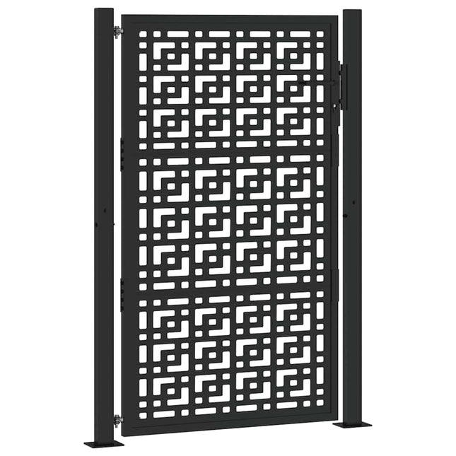 Cancello Giardino Nero 105x155 cm in Acciaio Design a Croce