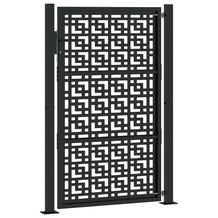 Cancello Giardino Nero 105x155 cm in Acciaio Design a Croce