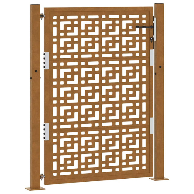 Cancello da Giardino 105x130 cm Acciaio Corten Design a Croce
