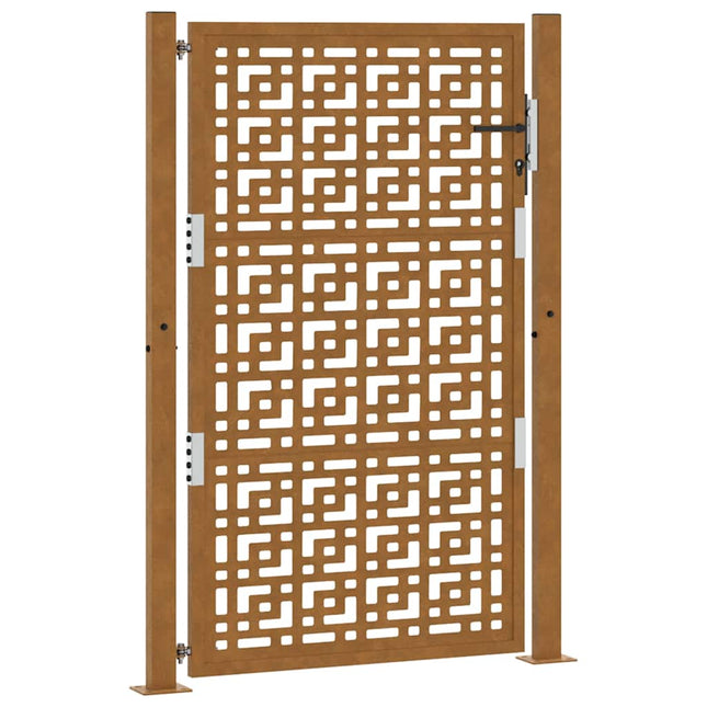 Cancello da Giardino 105x155 cm Acciaio Corten Design a Croce