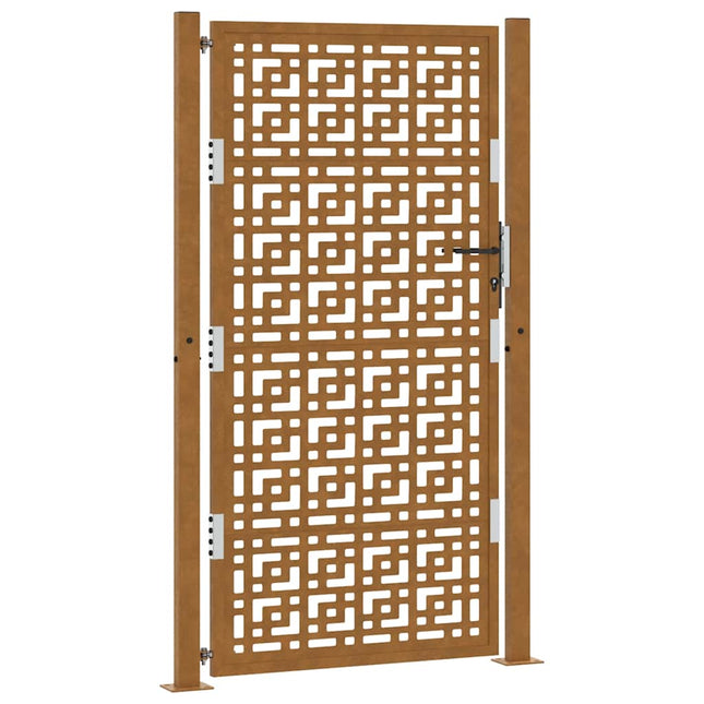 Cancello da Giardino 105x180 cm Acciaio Corten Design a Croce