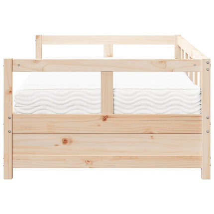 Divano Letto con Materasso 80x200 cm in Legno Massello di Pino
