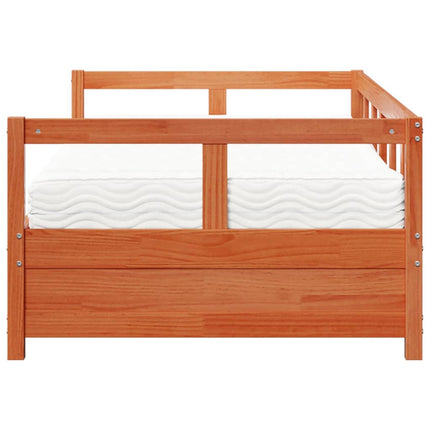 Dormeuse con Materasso Marrone 90x190 cm Legno Massello di Pino