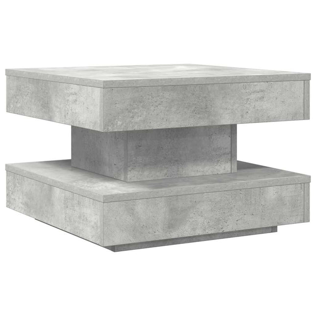 Tavolino da CaffÃ¨ Girevole a 360 Gradi Grigio 50x50x34,5 cm