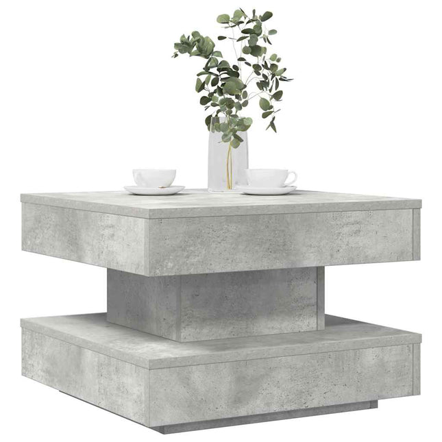 Tavolino da CaffÃ¨ Girevole a 360 Gradi Grigio 50x50x34,5 cm