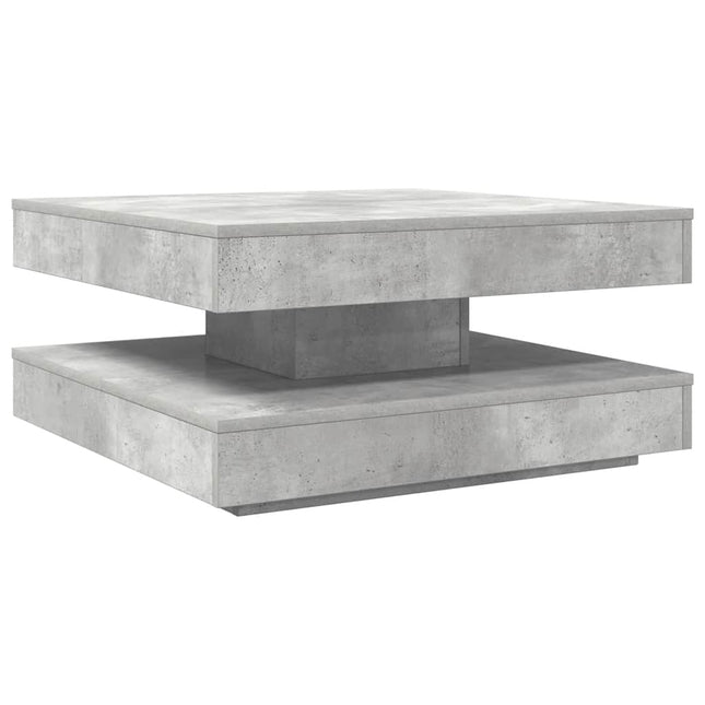 Tavolino da Caffè Girevole a 360 Gradi Grigio 70x70x34,5 cm