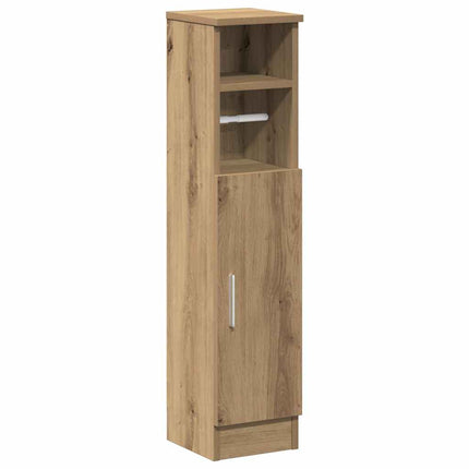 Mobile da Bagno con Portarotolo Rovere Artigianale 20,5x22x90cm