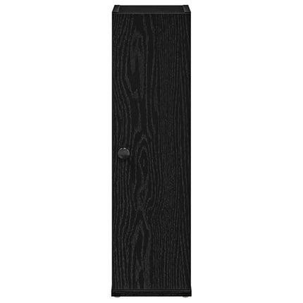 Mobile da Bagno con Portarotolo Nero 20,5x22x72 cm