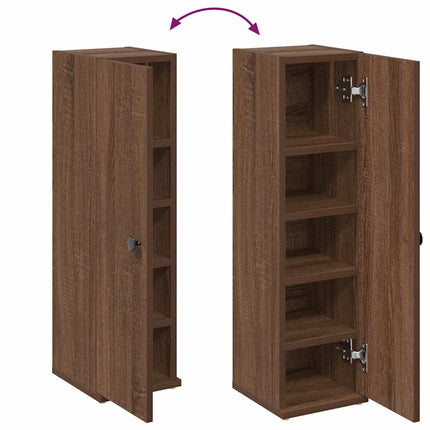 Mobile da Bagno con Portarotolo Rovere Marrone 20,5x22x72 cm