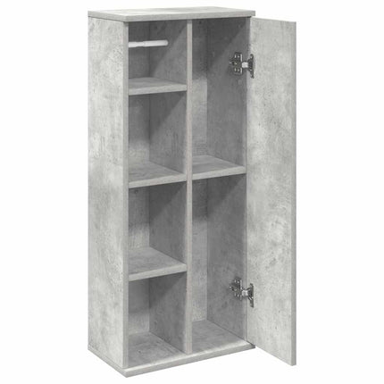 Mobile da Bagno con Portarotolo Grigio Cemento 39x22x90 cm