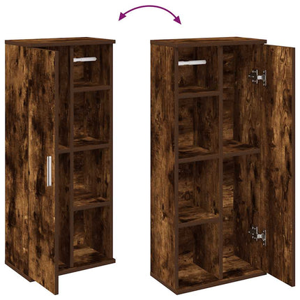 Mobile da Bagno con Portarotolo Rovere Fumo 39x22x90 cm