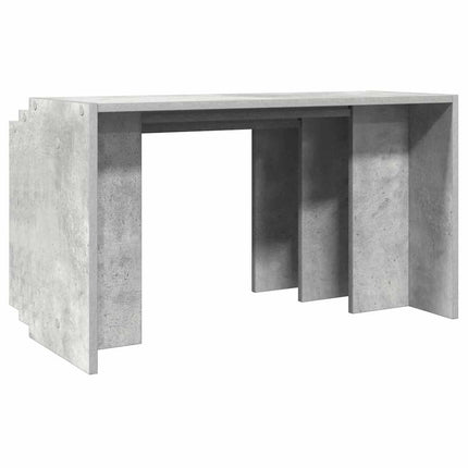 Tavolini Impilabili 3 pz Grigio Cemento in Legno Multistrato