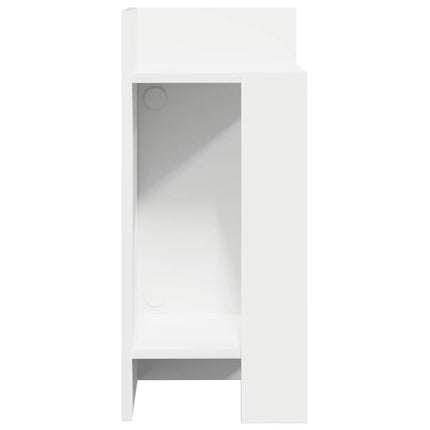 Tavolino Laterale con Ripiano Bianco 25,5x27x60 cm