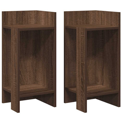 Tavolini Laterali 2 pz con Ripiano Rovere Marrone 25,5x27x60 cm