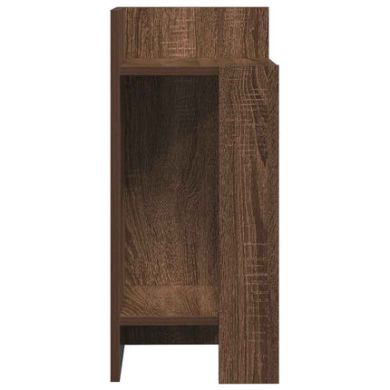 Tavolini Laterali 2 pz con Ripiano Rovere Marrone 25,5x27x60 cm
