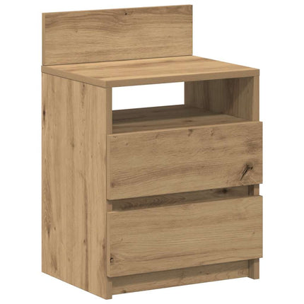 Comodino con 2 Cassetti Rovere Artigianale 40x33x60 cm