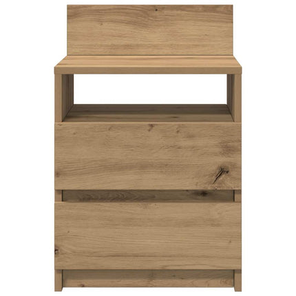 Comodino con 2 Cassetti Rovere Artigianale 40x33x60 cm