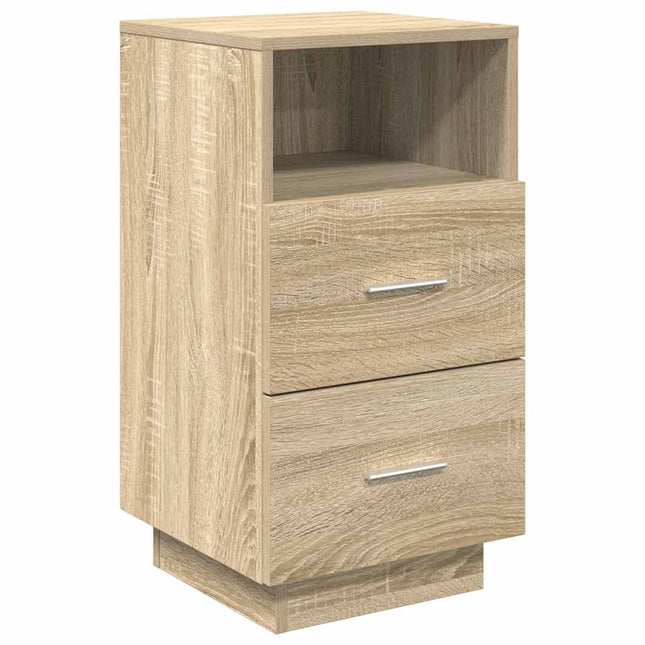Comodino con 2 Cassetti Rovere Sonoma 36x36x68 cm