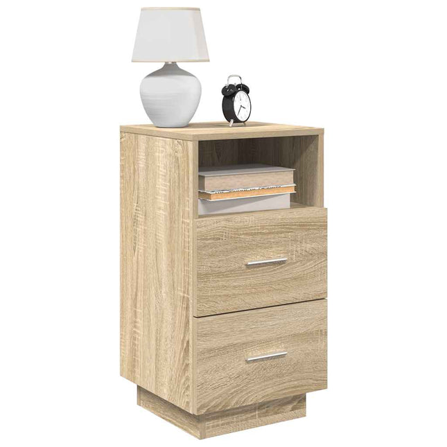 Comodini 2 pz con 2 Cassetti Rovere Sonoma 36x36x68 cm